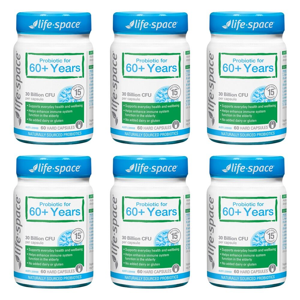 Life-Space Probiotic for 60+ Years 60 Capsules Pack of 6