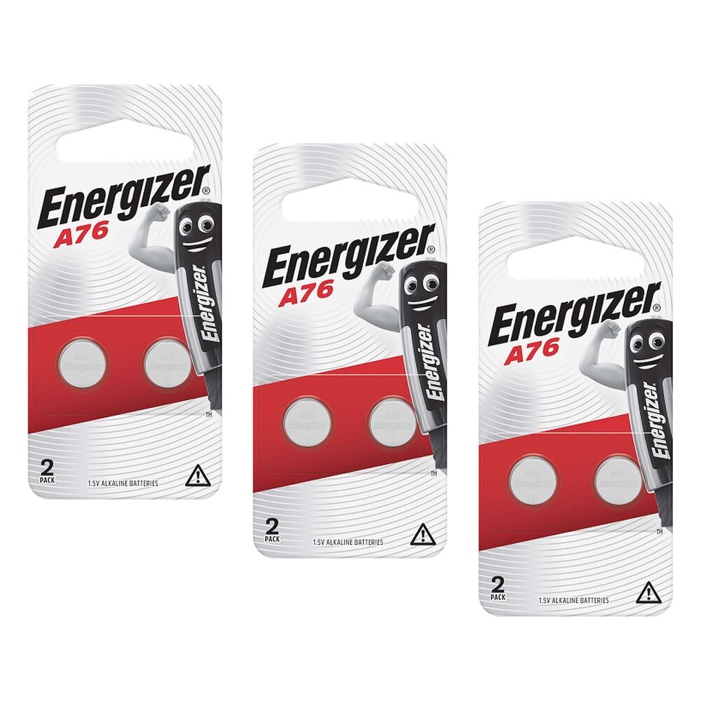 Energizer A76 Alkaline Button Batteries 2 Pack Bundle of 3