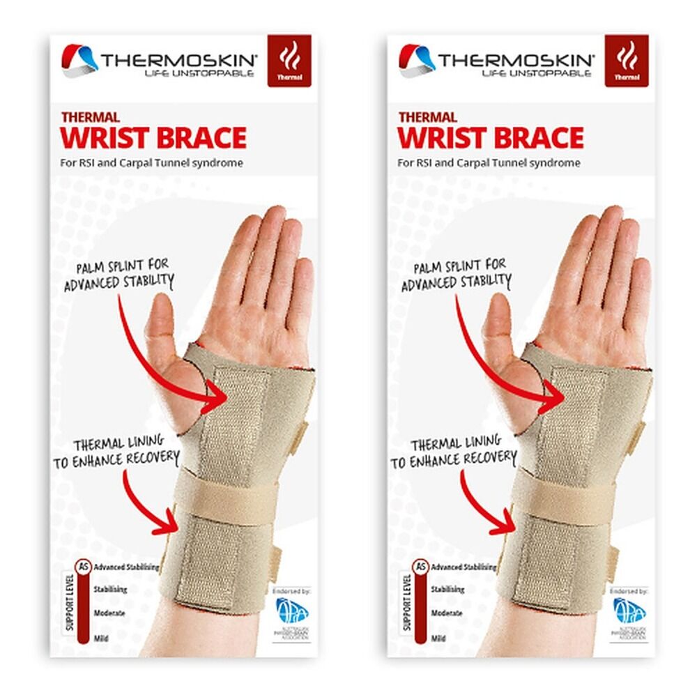 Thermoskin Thermal Wrist Brace Right L/XL Beige Pack of 2