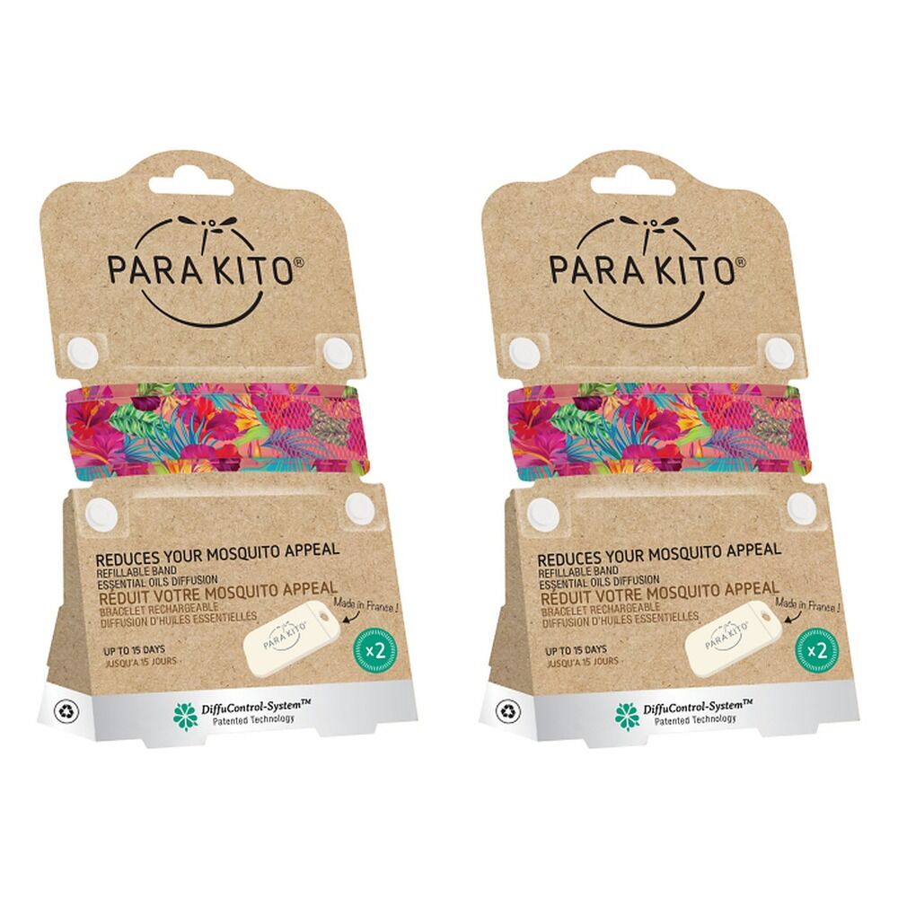 Para'Kito Mosquito Repellent Adult Wristband Summertime Pack of 2