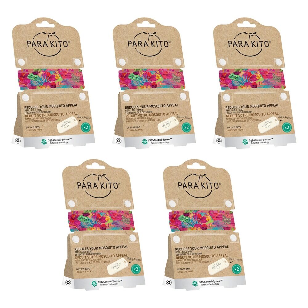 Para'Kito Mosquito Repellent Adult Wristband Summertime Pack of 5
