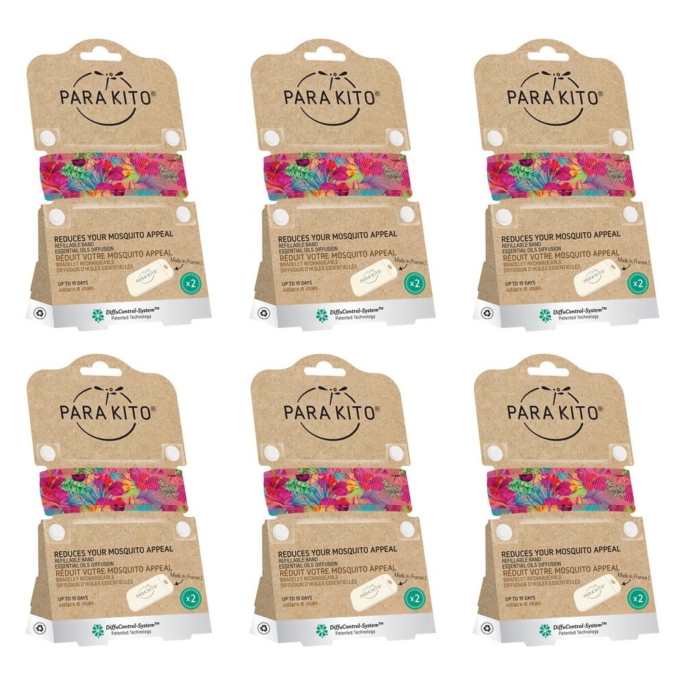 Para'Kito Mosquito Repellent Adult Wristband Summertime Pack of 6