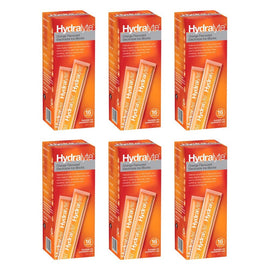 Hydralyte Orange Flavoured Electrolyte Ice Blocks 16 Pack Bundle of 6