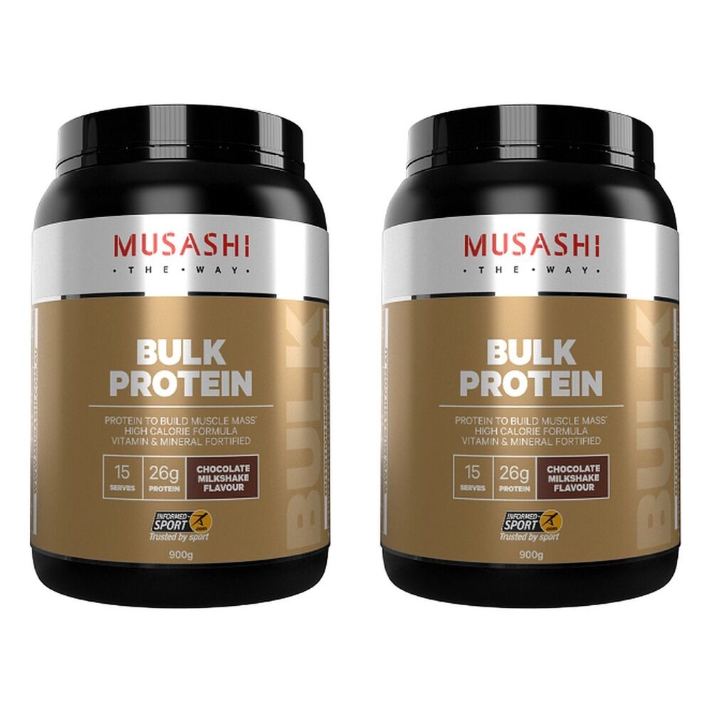 Musashi Bulk Protein Chocolate Milkshake 900g Pack of 2