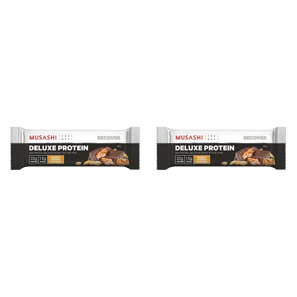 Musashi Deluxe High Protein Peanut Crunch 60g x 12 Bundle of 2