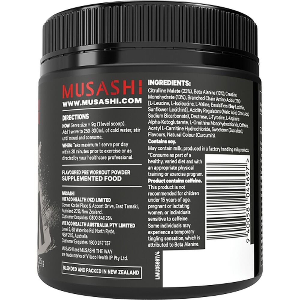 Musashi Fuel Pre Workout Lemon Lime 225g