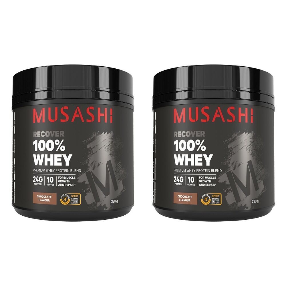 Musashi Recovery 100% Whey Chocolate 330g Pack of 2