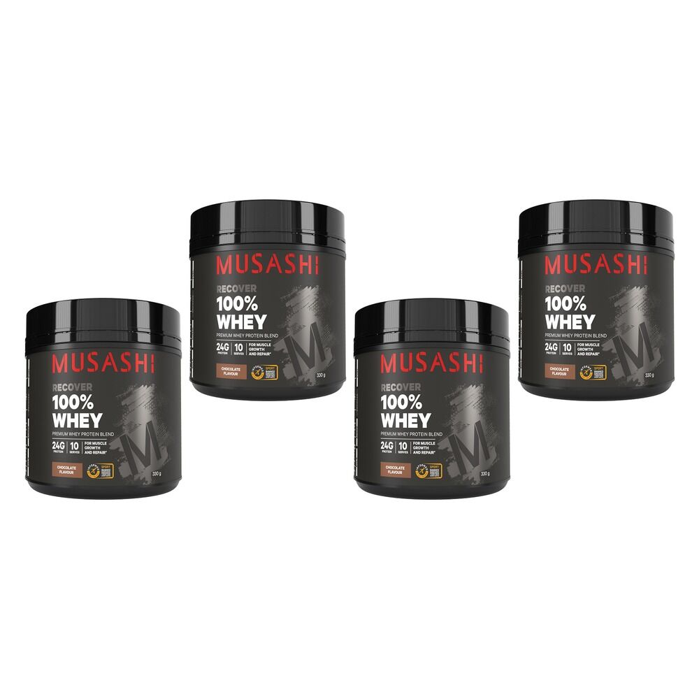 Musashi Recovery 100% Whey Chocolate 330g Pack of 4