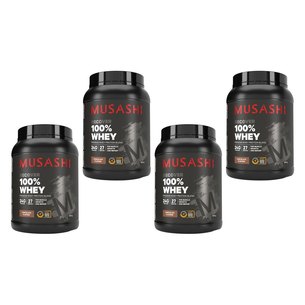 Musashi Recovery 100% Whey Chocolate 900g Pack of 4