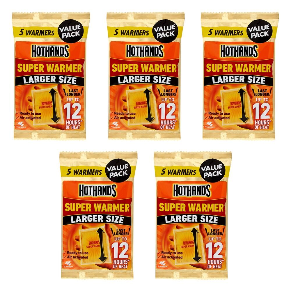 Hot Hands Super Hand & Body Warmer 5 Pack x 6 Bundle of 5