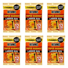 Hot Hands Super Hand & Body Warmer 5 Pack x 6 Bundle of 6