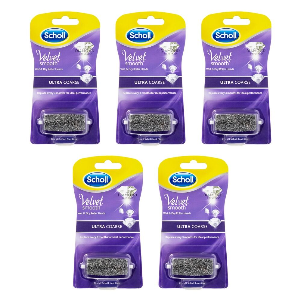 Scholl Velvet Smooth Wet & Dry Roller Head Ultra Coarse Pack of 5