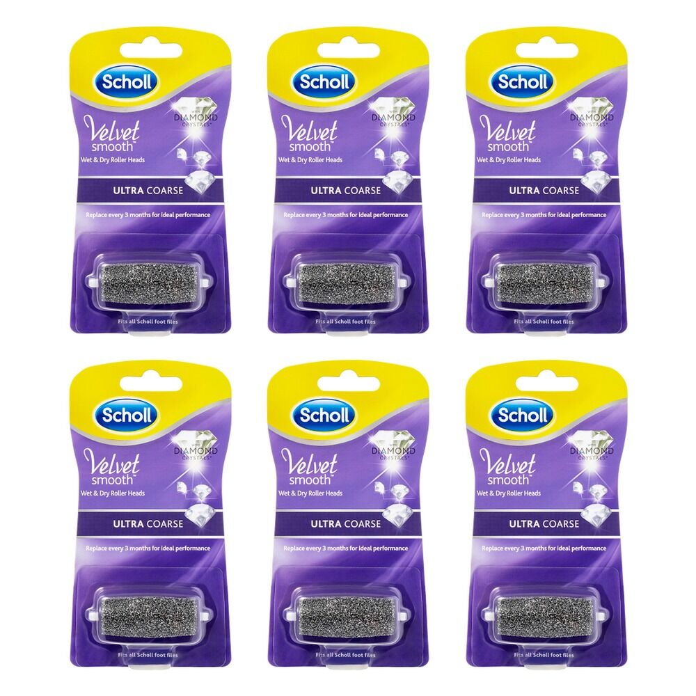 Scholl Velvet Smooth Wet & Dry Roller Head Ultra Coarse Pack of 6