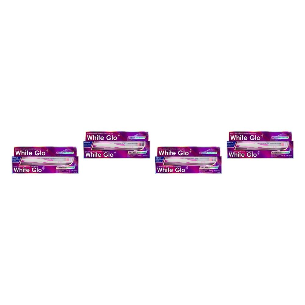 White Glo Toothpaste 2 In 1 150g Pack of 4
