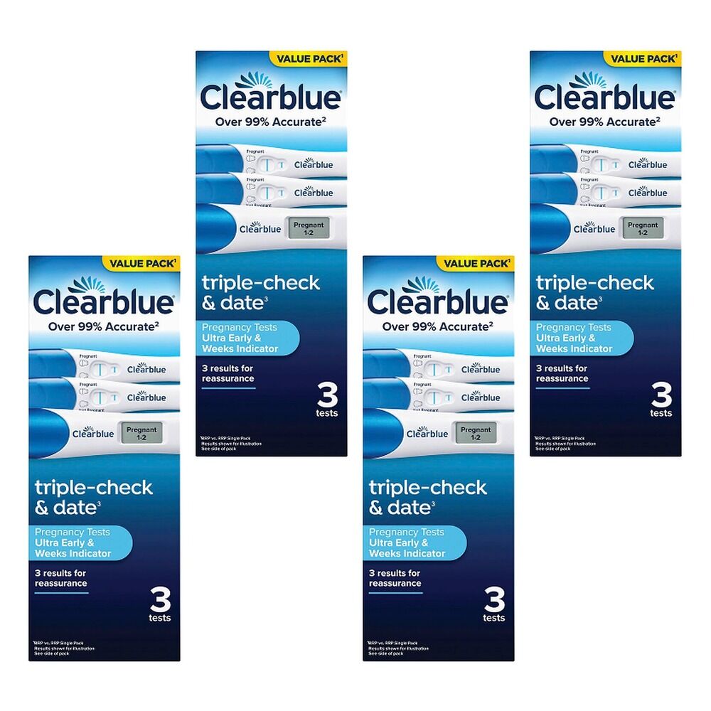 Clearblue Ultra Early & Weeks Indicator 3 Pack Bundle of 4