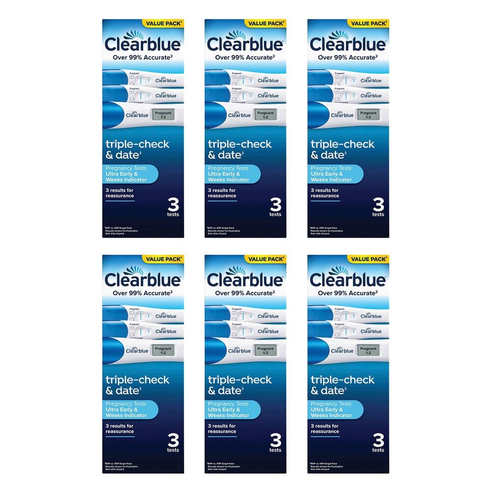 Clearblue Ultra Early & Weeks Indicator 3 Pack Bundle of 6