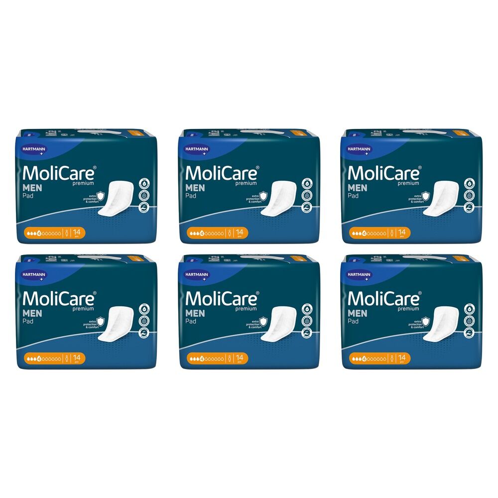 MoliCare Premium Men Pad 4 Drops 14 Pack x 12 Bundle of 6
