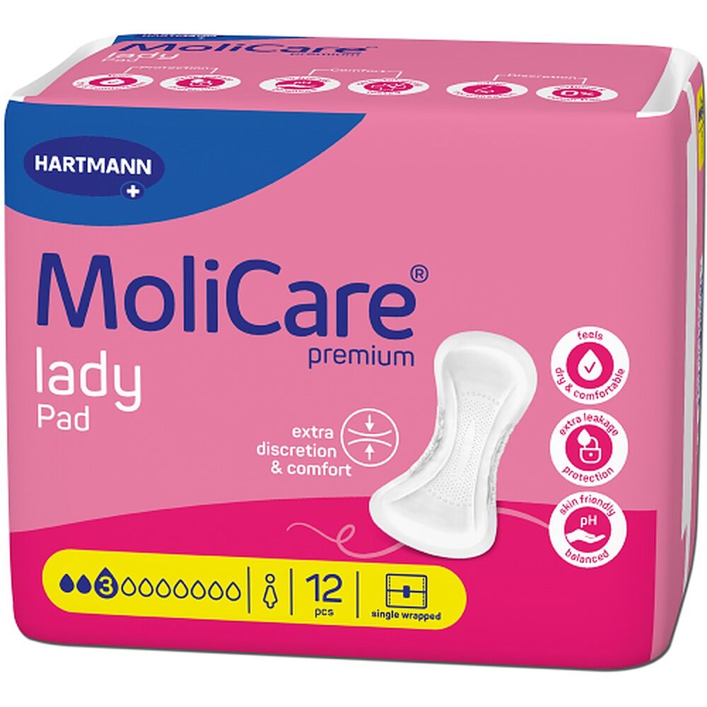 MoliCare Premium Lady Pad 3 Drops 12 Pack x 12