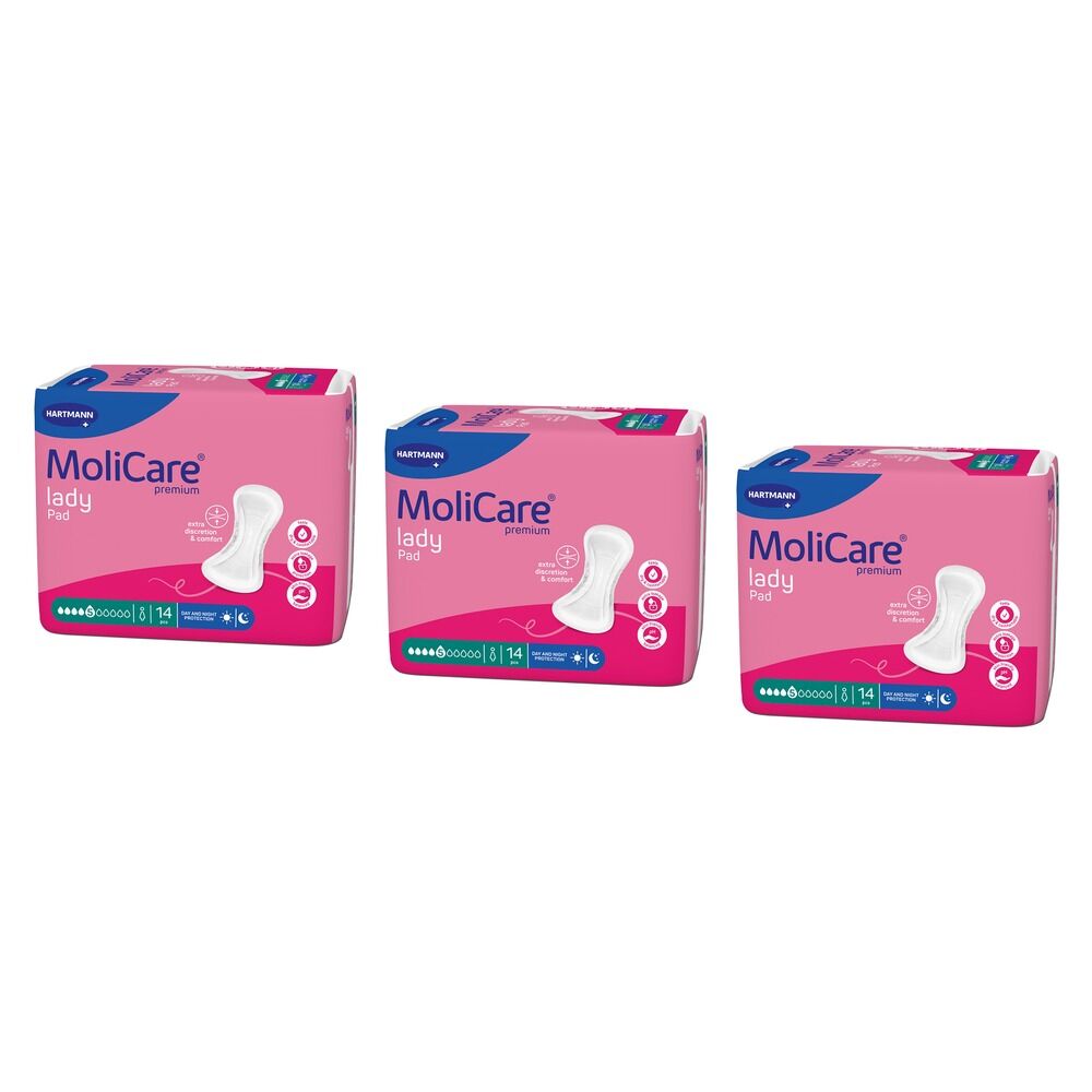 MoliCare Premium Lady Pad 5 Drops Night Time 14 Pack x 12 Bundle of 3