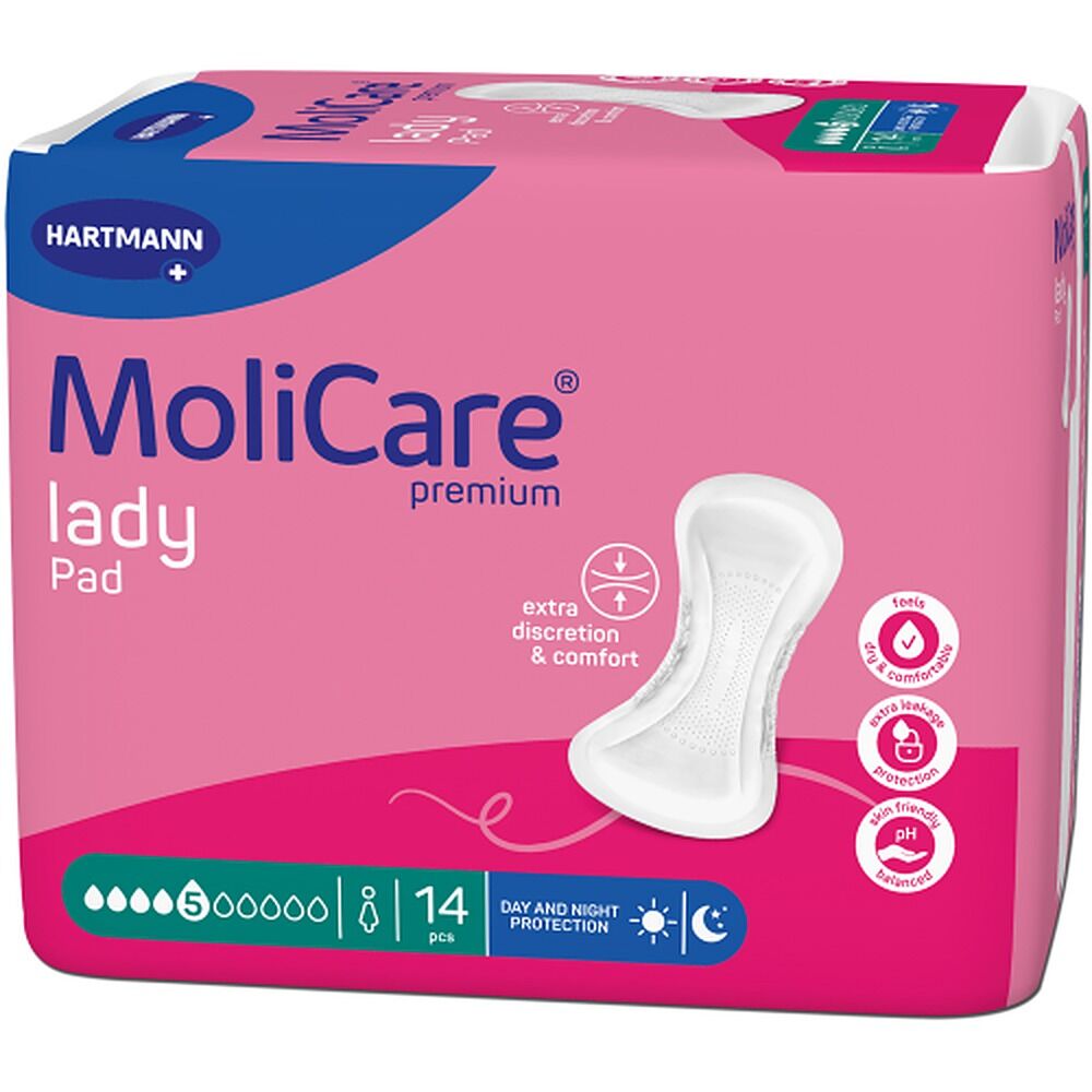 MoliCare Premium Lady Pad 5 Drops Night Time 14 Pack x 12