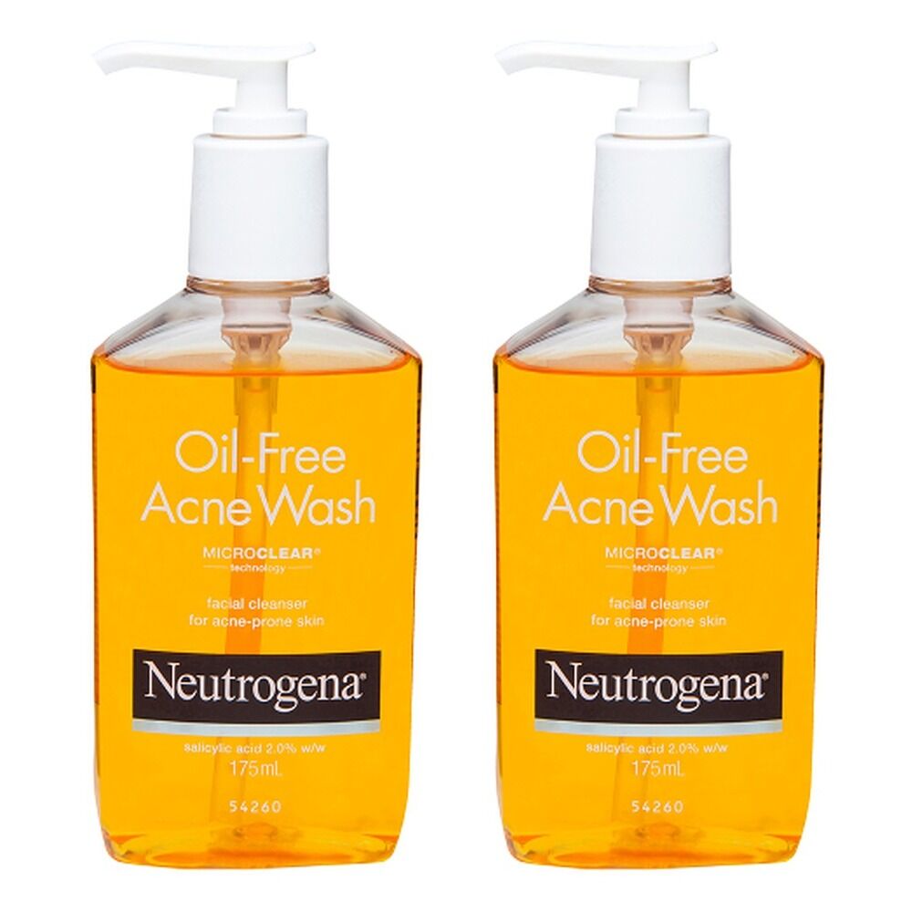 Neutrogena Oil Free Acne Wash Face Cleanser 175mL Pack of 2