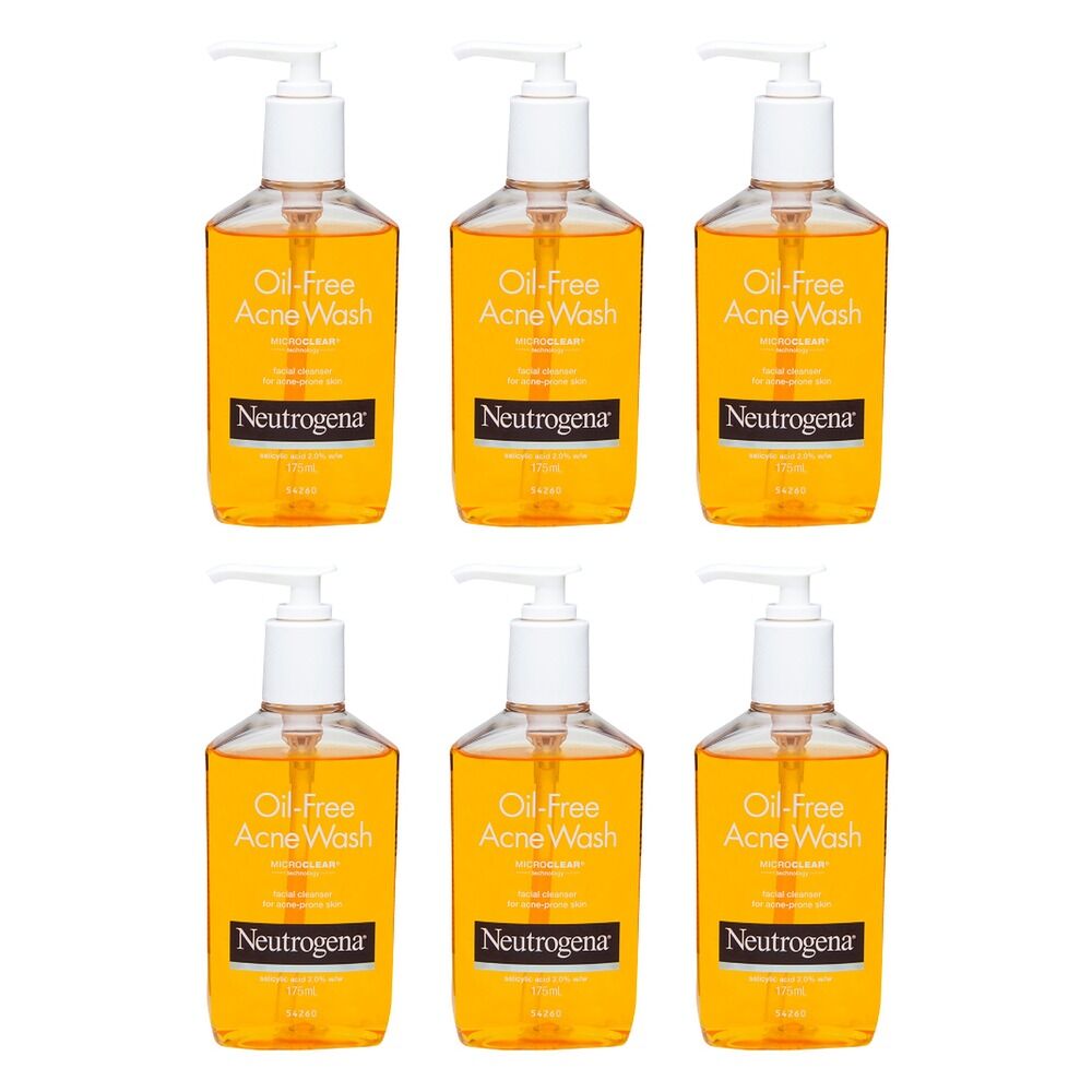 Neutrogena Oil Free Acne Wash Face Cleanser 175mL Pack of 6