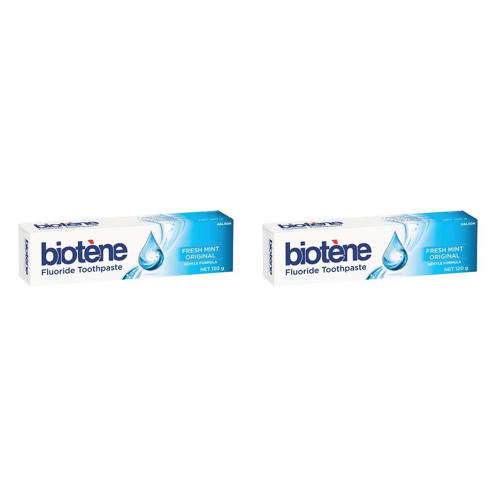 Biotene Dry Mouth Relief Fluoride Toothpaste Fresh Mint Original 120g Pack of 2