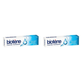 Biotene Dry Mouth Relief Fluoride Toothpaste Fresh Mint Original 120g Pack of 2