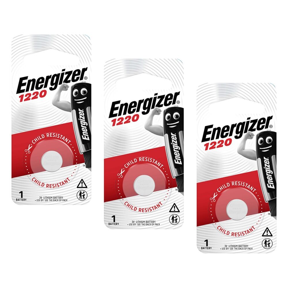Energizer ECR1220 Lithium Coin Battery Pack of 3