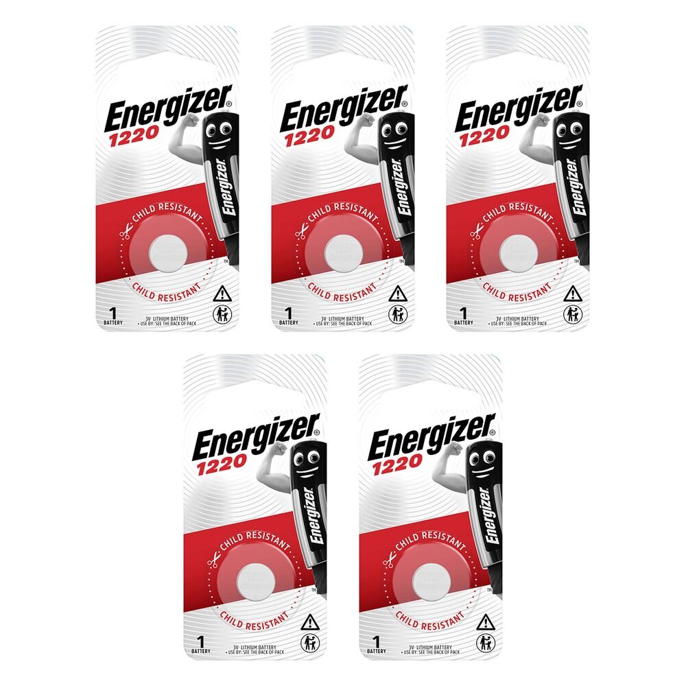 Energizer ECR1220 Lithium Coin Battery Pack of 5