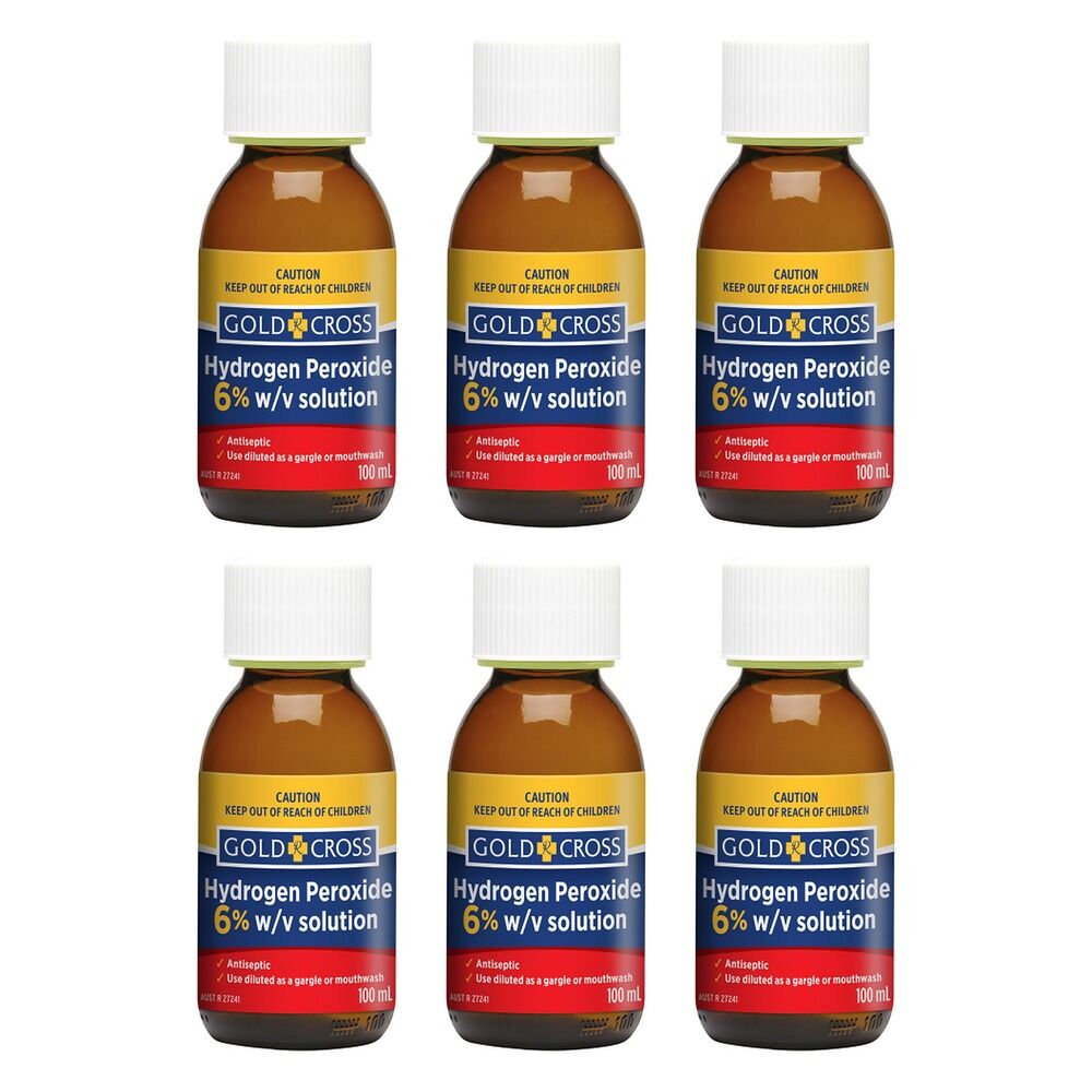 Goldx Hydrogen Peroxide 6% 100mL Pack of 6