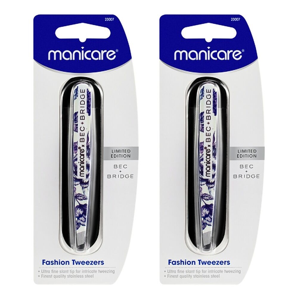 Manicare Fashion Tweezers Slant Tip Pack of 2