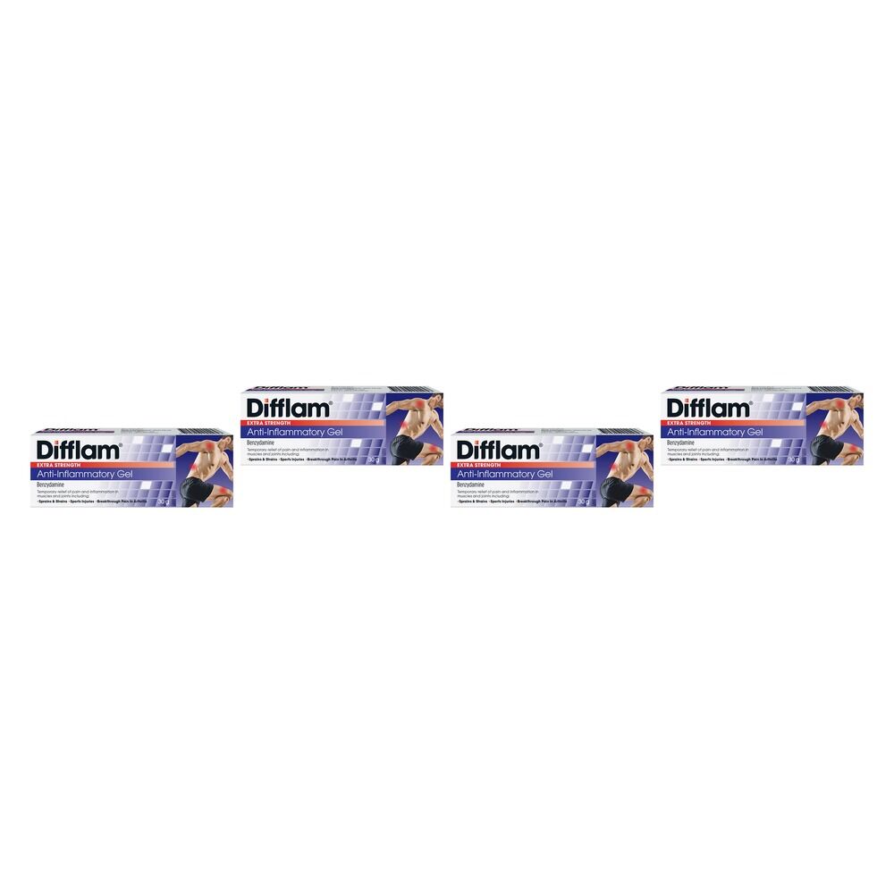 Difflam Extra Strength Anti-Inflammatory Gel 30g Pack of 4