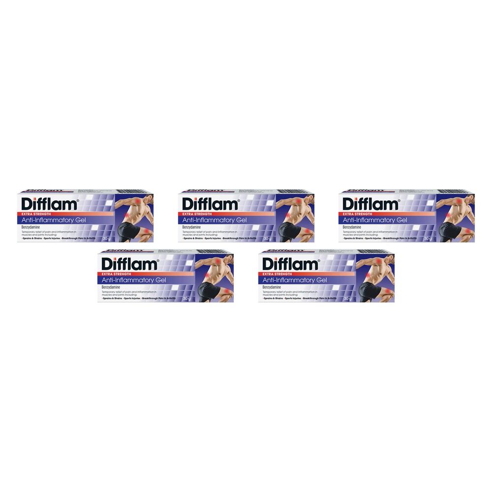 Difflam Extra Strength Anti-Inflammatory Gel 30g Pack of 5