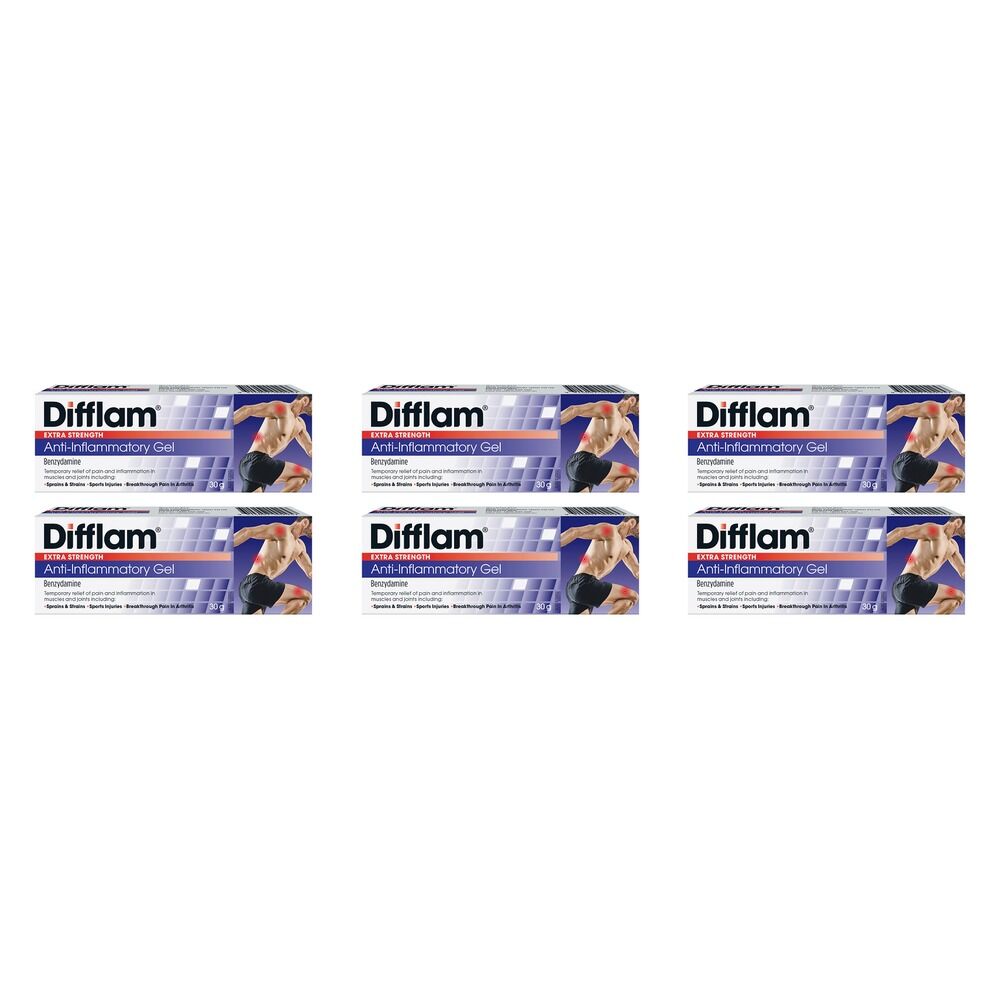 Difflam Extra Strength Anti-Inflammatory Gel 30g Pack of 6