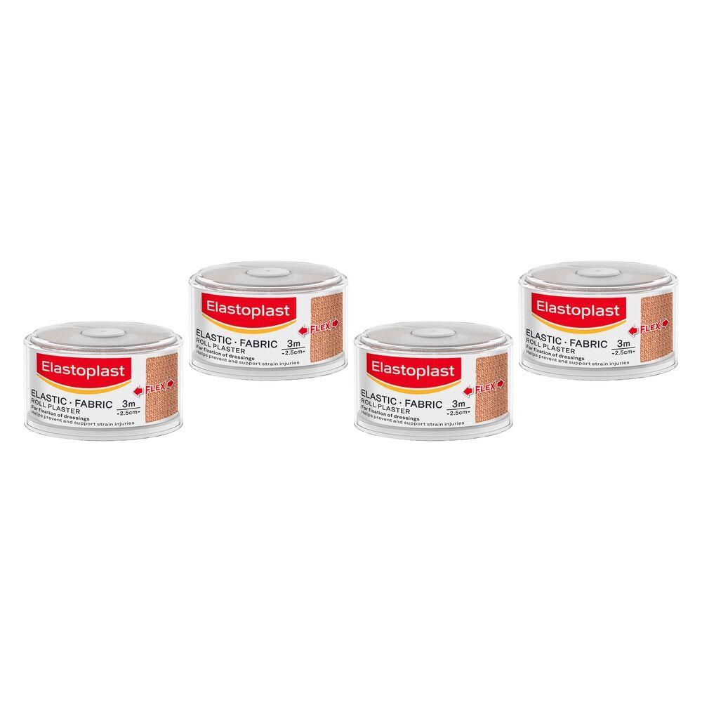 Elastoplast Elastic Fabric Roll Plaster 2.5cm x 3m Pack of 4