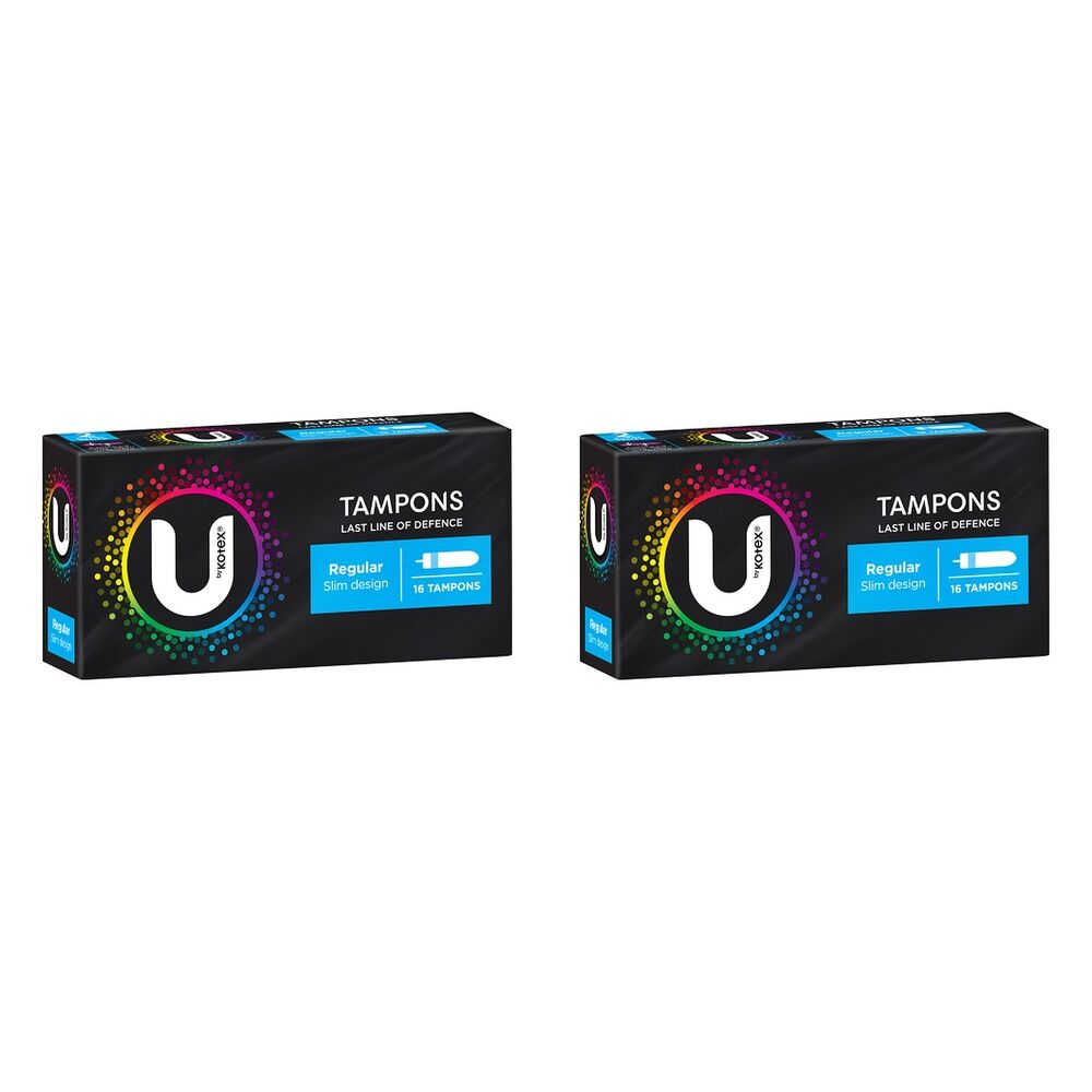 U By Kotex Slim Tampons Regular 16 Pack x 12 Bundle of 2