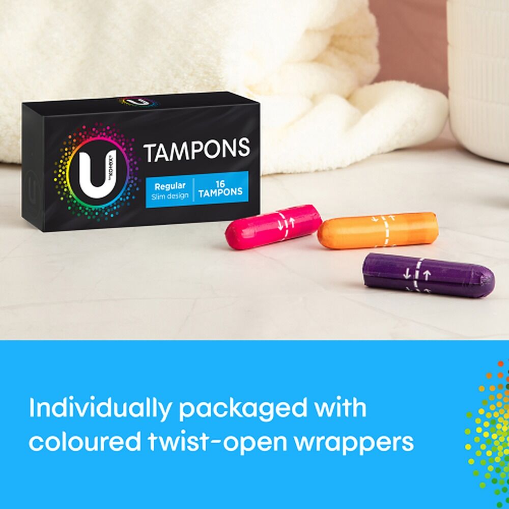 U By Kotex Slim Tampons Regular 16 Pack x 12