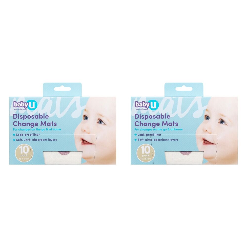 Baby U Disposable Change Mats 10 Pack Bundle of 2