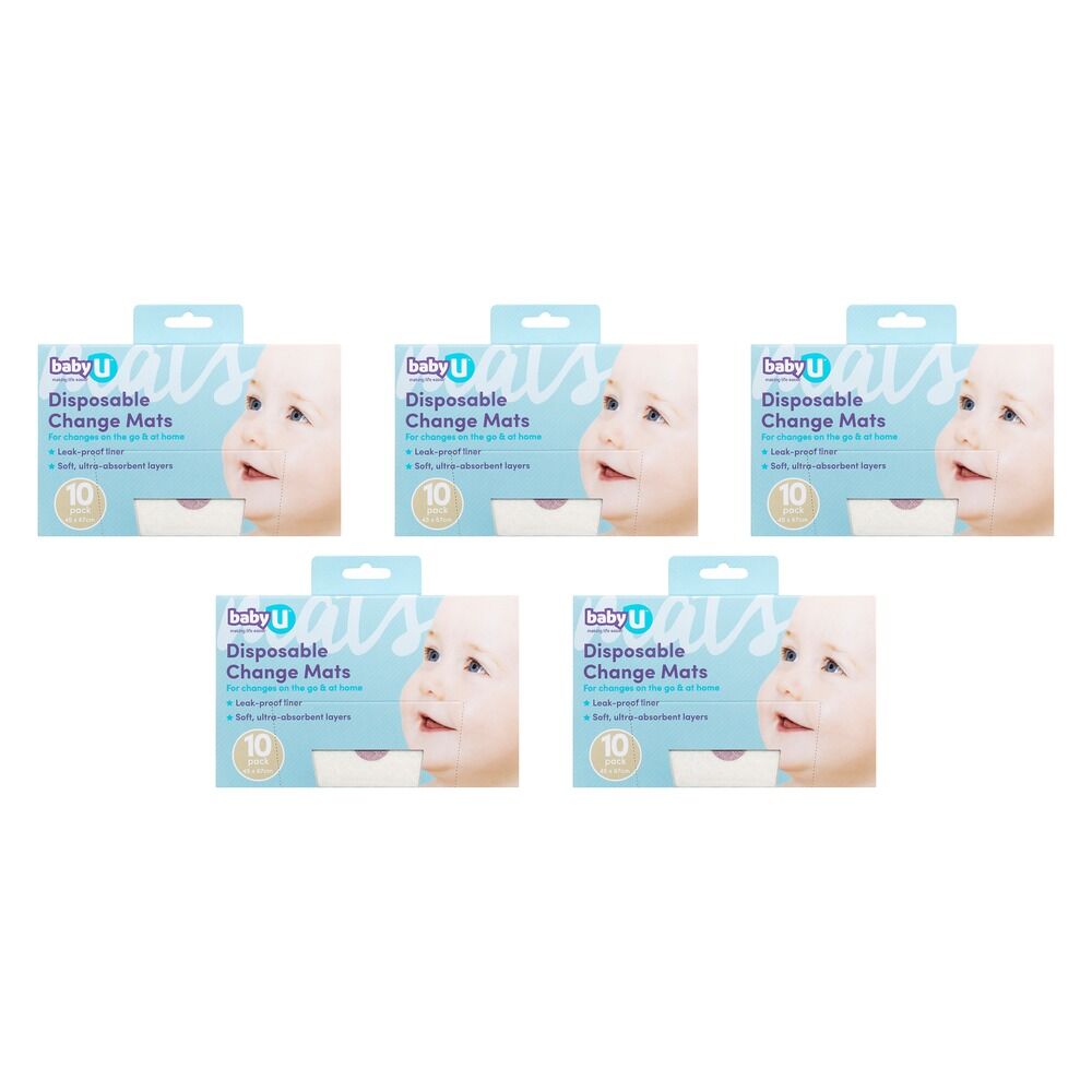 Baby U Disposable Change Mats 10 Pack Bundle of 5