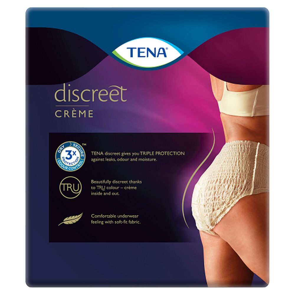 Tena Discreet High Waist Underwear Super Creme M 9 Pack x 2