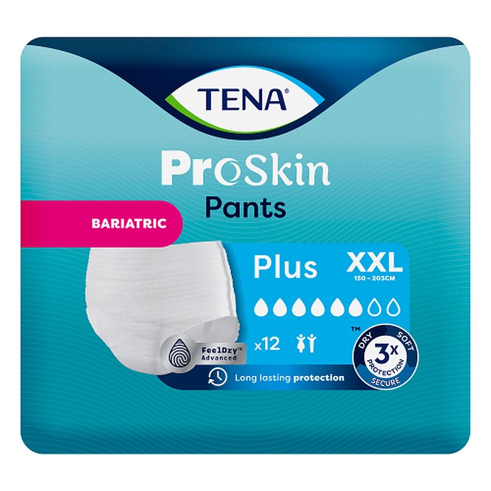 Tena ProSkin Pants Bariatric Plus XXL 12 Pack x 4