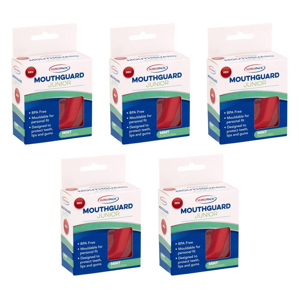 SurgiPack Mouthguard Junior Red Pack of 5
