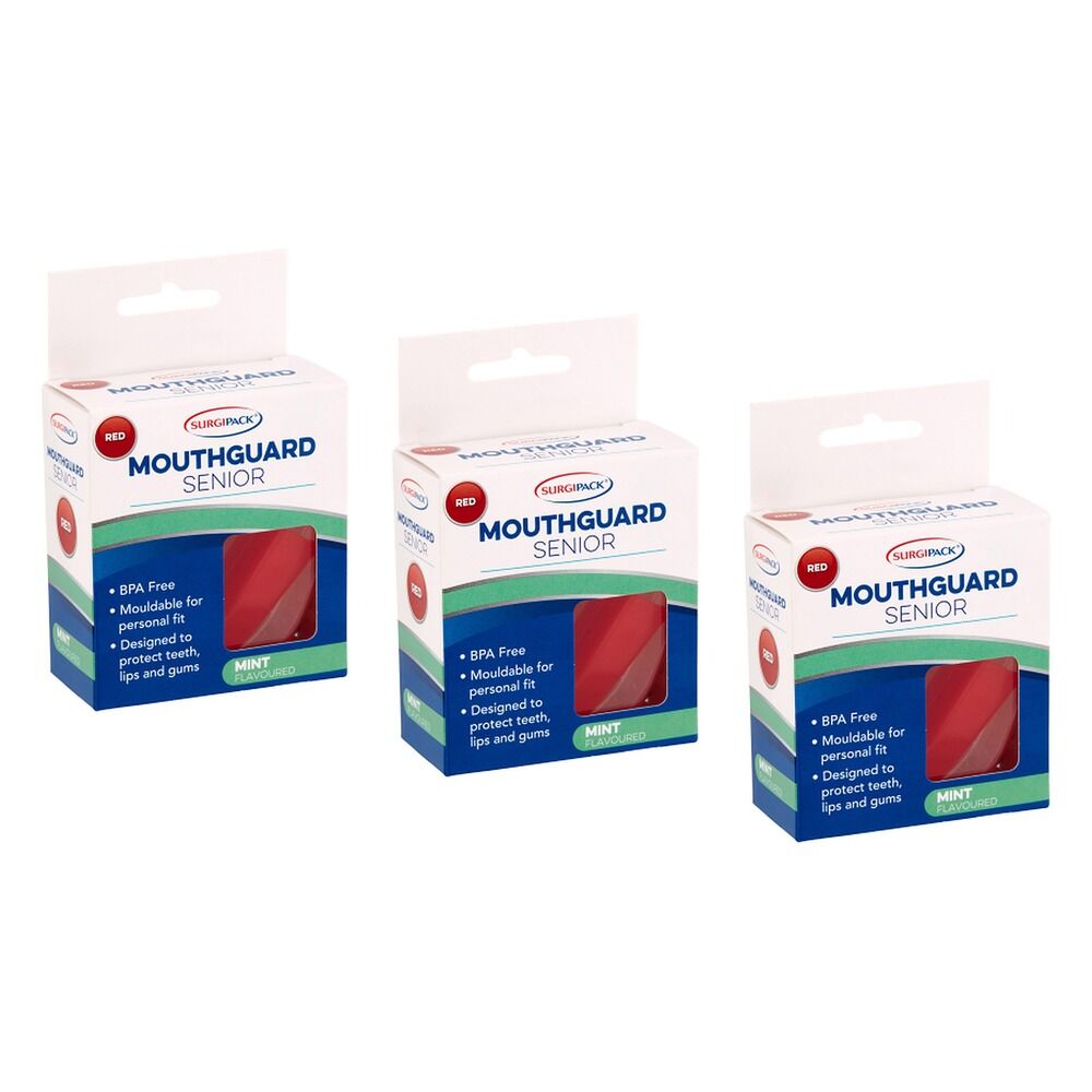 SurgiPack Mouthguard Senior Red Pack of 3