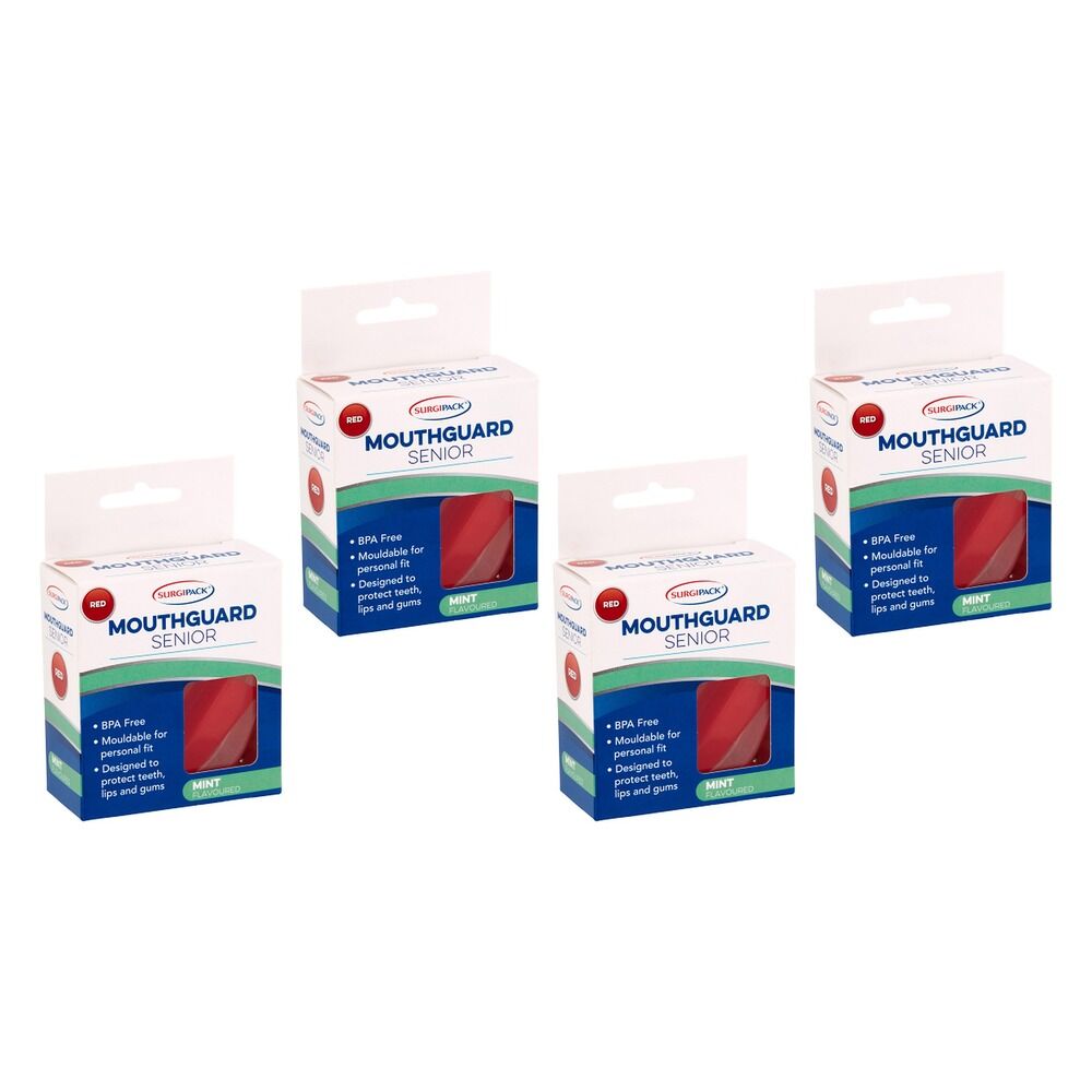 SurgiPack Mouthguard Senior Red Pack of 4