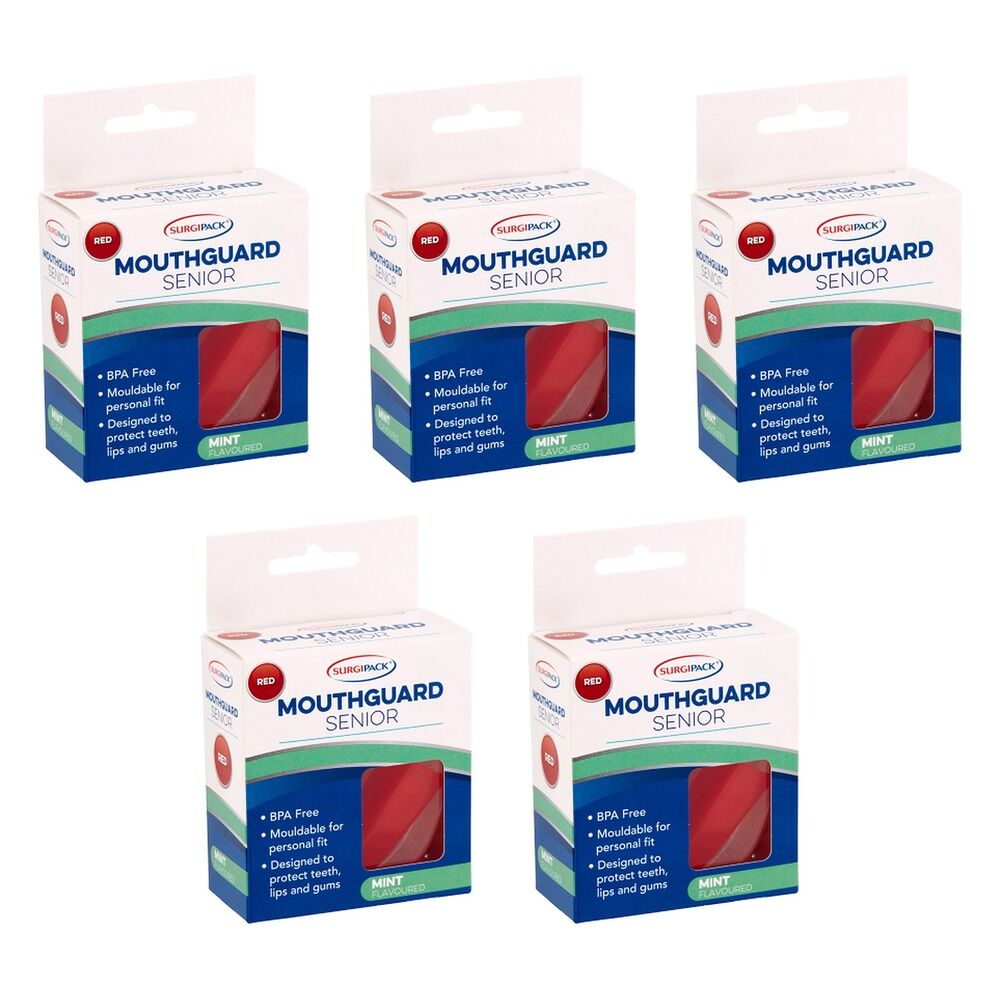 SurgiPack Mouthguard Senior Red Pack of 5