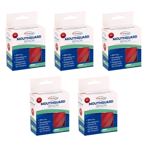 SurgiPack Mouthguard Senior Red Pack of 5