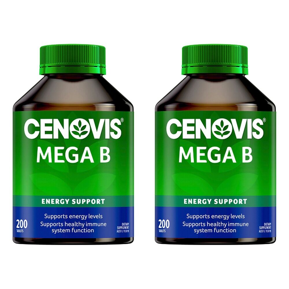 Cenovis Mega B Energy Support 200 Tablets Pack of 2