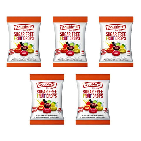 Double D Sugar Free Fruit Drops 70g x 12 Bundle of 5