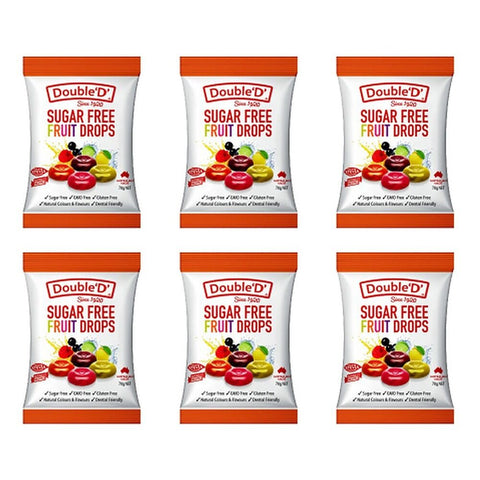 Double D Sugar Free Fruit Drops 70g x 12 Bundle of 6